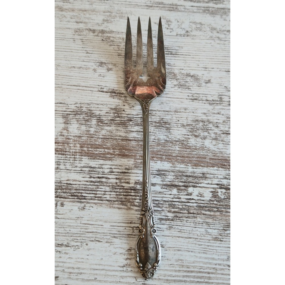 Vintage 1881 Rogers Oneida Ltd. Enchantment Silverplate 3-Tine Serving Fork
